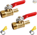 2 Pcs Brass Ball Valve, 10mm x 3/8 Inch, Male NPT | Full Port Shut Off Valve by FOCMKEAS