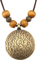 GelConnie Boho Necklaces for Women Vintage Silver Circles Long Pendant Necklace Cowgirl Sweater Necklace Adjustable Leather Choker Necklace for Women