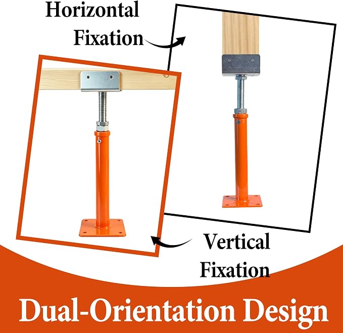 8 Pack U-Shaped Screw Jack, Heavy-Duty Steel Floor Jack Post - Image 6