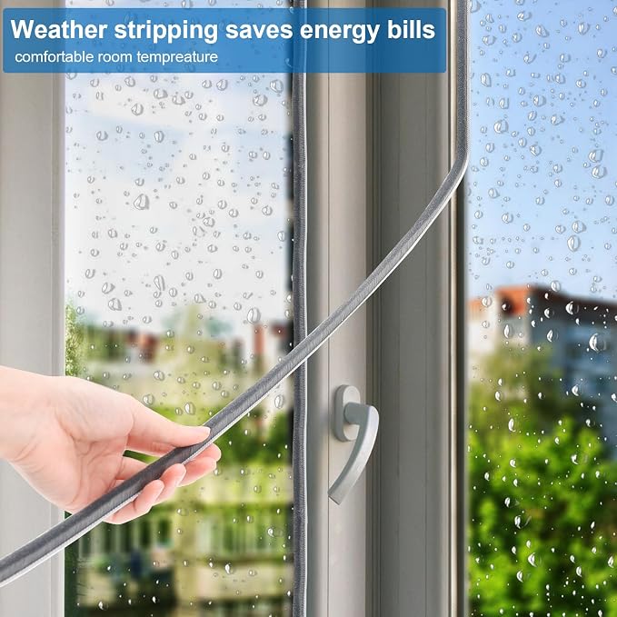 33 Ft Weather Stripping Door Seal. Self-Adhesive Soundproofing Weather Stripping - Image 5