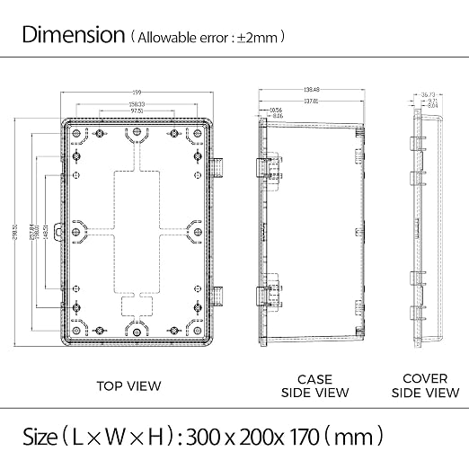 Junction Box IP67 Waterproof Electrical Box Outdoor ABS Plastic Hinged Shell - Image 7