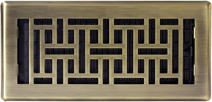 Decor Grates AJH410-A Oriental Floor Register, 4x10 Inches, Antique Brass Finish - Image 3