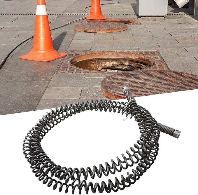 5M Drain Snake Drill, Manganese Steel Pipe Dredging, Flexible Sewer Cleaner - Image 6