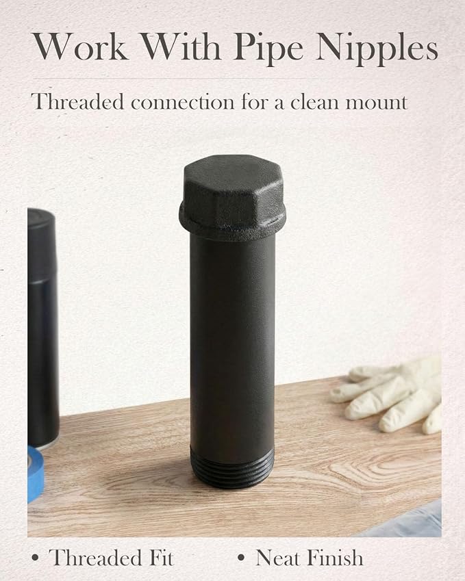 10 Pcs 3/4" Black Malleable Iron Threaded Pipe Caps - Image 4