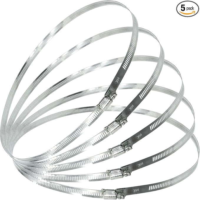 5Pcs 19.7-Inch/500mm Large Hose Clamps Stainless Steel | Adjustable Worm Gear by WelcometotheTEXNINC