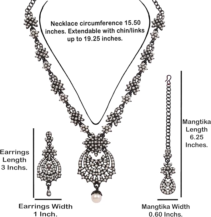 Touchstone Indian jewelry sets for women maang tikka wedding guest gold necklace bollywood jewellery set pageant elegant prom bride accessories western crystal chunky rhinestone necklaces