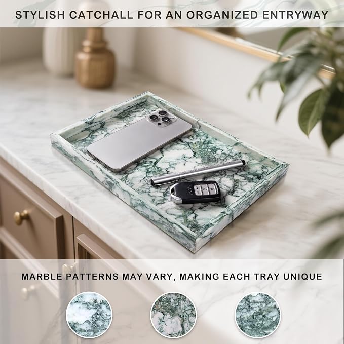 Marble Bathroom Tray for Countertop & Home Decor, Natural Decorative Marble - Image 6