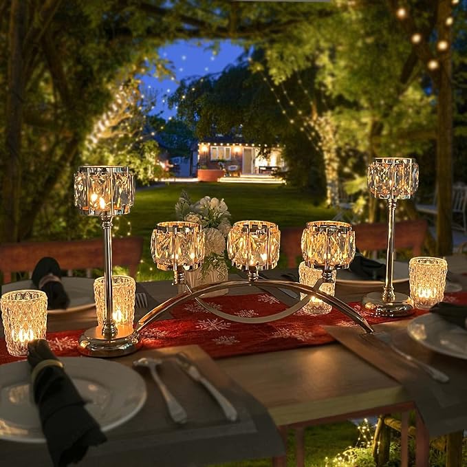 Crystal Bowl Tealight Candelabra Votive Candle Stand/Candleholder Sets - Image 4