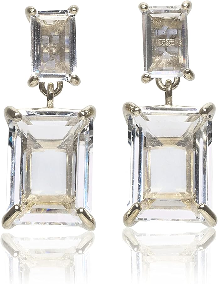 Quartz Crystal Dangle Earrings - Statement Artisan Design for Women - Maximalist & Bridal Jewelry - Customizable Stud or Drop Style