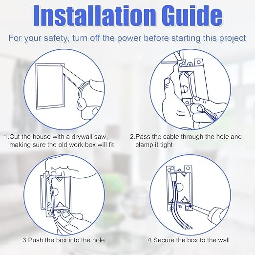 16pack 1-Gang Old Work Retrofit Electrical Box, 14 Cu. in. PVC Junction Box - Image 4