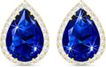 Linawe Women Stud Earrings, Teardrop Diamond Moissanite Cubic Zirconia Earrings Studs Rhinestone Jewelry Gold/Silver/Rose Gold