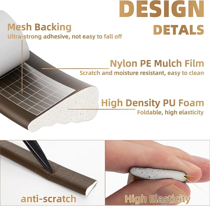 Kneelisa 196” Wedge-Shape Foam Window Weather Stripping Door Seal | - Image 3