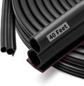 40 Feet Rubber Door Weather Stripping Door Seal Large Gap, Self-Adhesive Extra by Fingwerk