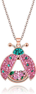 Superchic Ladybug Pendant Necklace Cute Cubic Zirconia with floating Crystals for Women Halloween Party Birthday Gifts