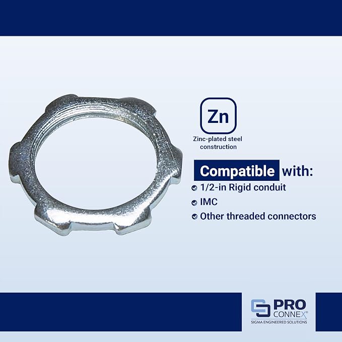 Sigma ProConnex 1/2" Rigid Conduit Locknut - Image 4