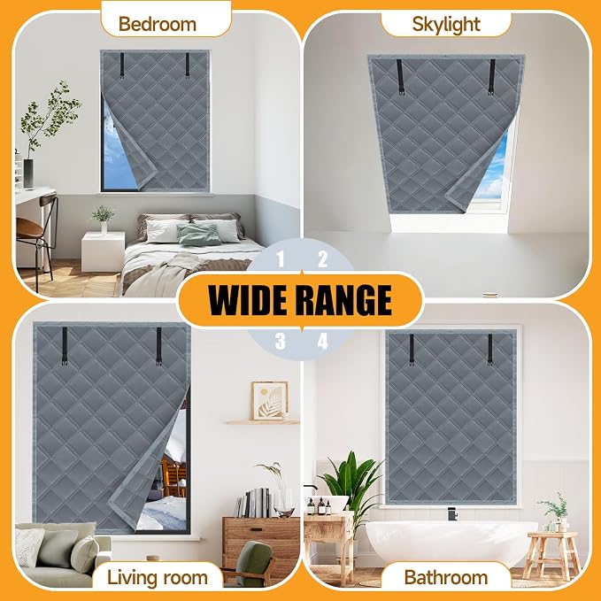 Winter Insulated Window Curtain 63"x63", Oxford Cloth Thermal Insulated Window - Image 6