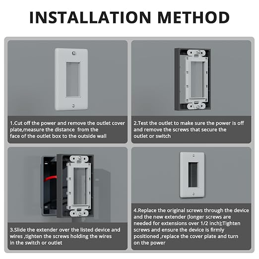 ABS 1/2 Inch Outlet Box Extender, Single Gang, 5 Pack | Single Gang Outlet Box - Image 6