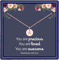 Hidepoo Valentines Gifts for Kids Teen Girls Women - 14K Gold Plated/Rose Gold Plated/S925 Sterling Silver Disc Initial Necklaces for Girls Jewelry Birthday Valentines Gifts for Kids Girl Teens Women