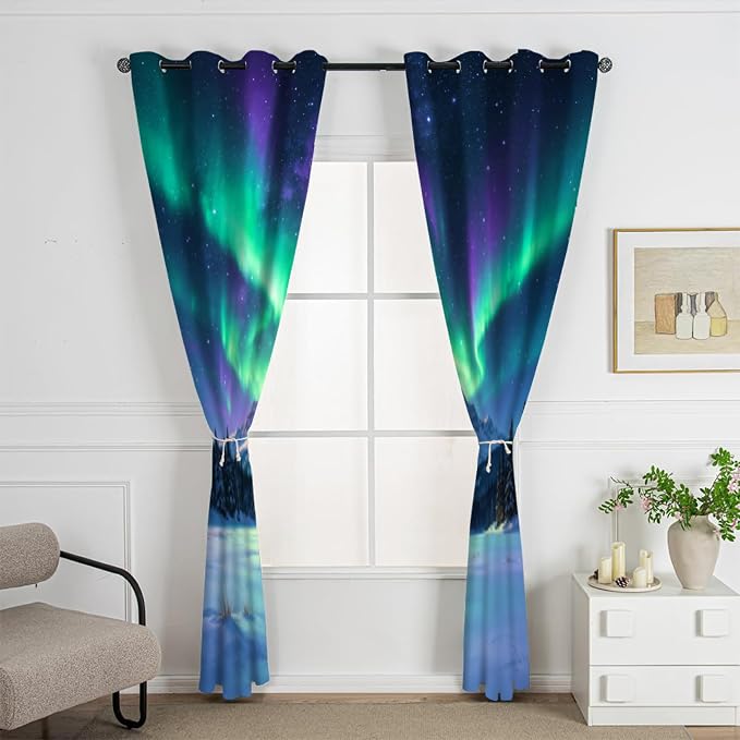 Japanese Style Curtains for Bedroom Living Room, Snow-Capped Mountains and ice - Image 2