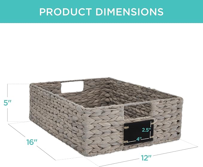 Best Choice Products Set of 4 16x12in Large Water Hyacinth Pantry Baskets - Image 7