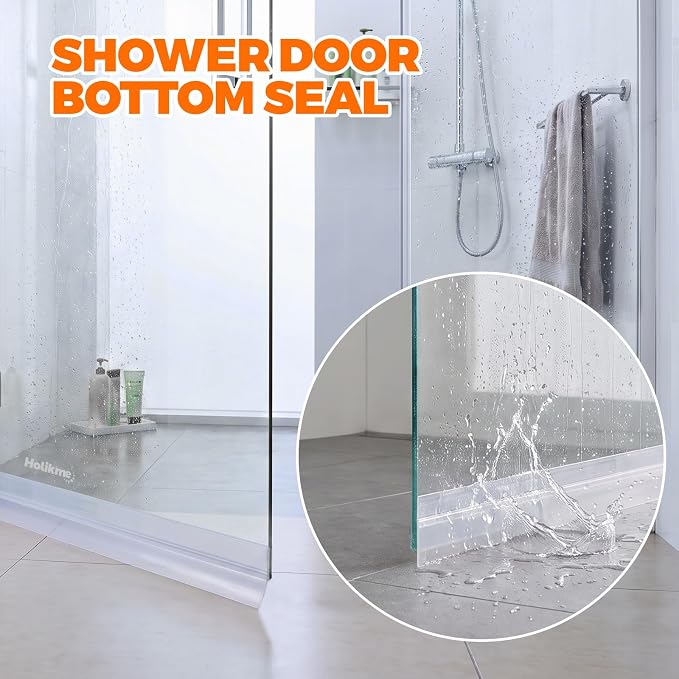 Holikme Weather Stripping Door Seal, Shower Door Bottom Seal, 1.4" W-20Feet | - Image 2