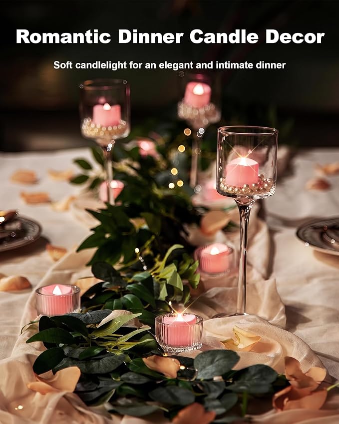Homemory 50-Pack Pink Flameless Battery Tea Light Candles, 200+ Hours | - Image 4