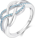 YL Celtic Knot Rings 925 Sterling Silver Twisted Knot Ring Birthstone Infinity Statement Jewelry for Women-size5