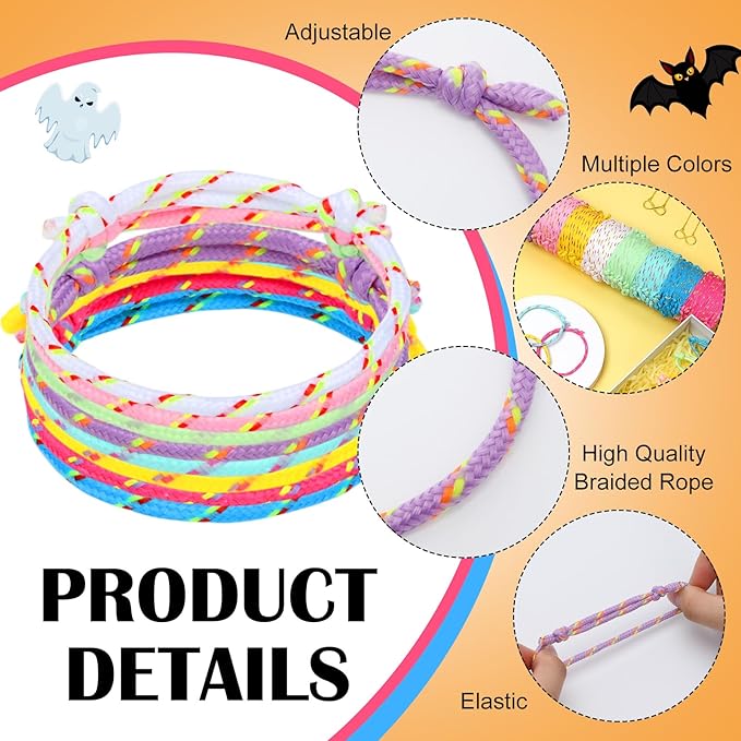 Remerry 168 Pcs Friendship Bracelets Adjustable Woven Rope Bracelets Bulk Valentine's Day Birthday Party Favors & Goodie Bag Stuffers, 8 Assorted Colors(Candy Colors)