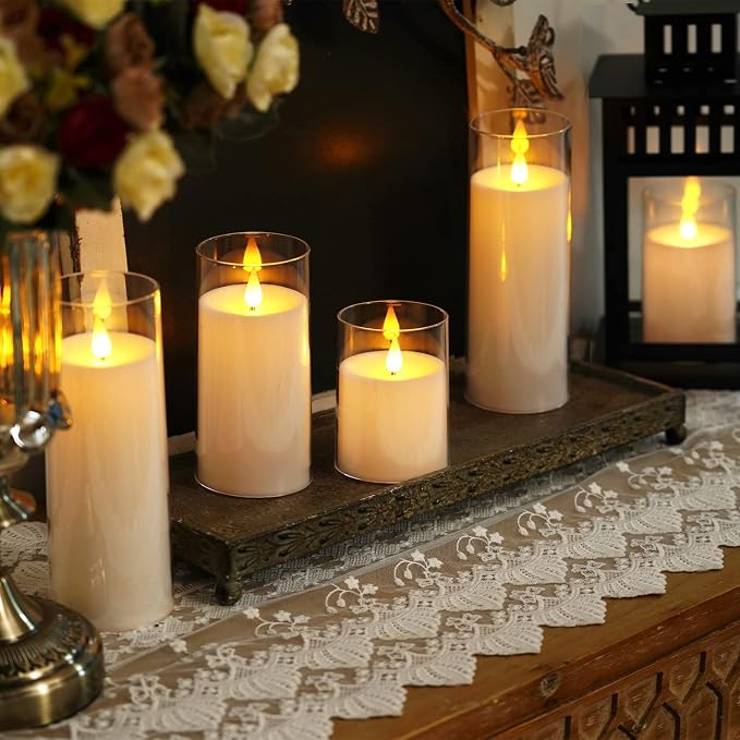 Homemory Pure White Flickering Flameless Candles, Battery Operated Acrylic LED - Image 4