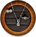 Stunning 3-piece Moissanite Jewelry Set - Necklace, Ring & Earrings | Elegant Wedding Jewelry Sets for Brides | Perfect Moissanite Earrings & Necklace | Timeless Bride Earrings & Wedding Earrings for Brides