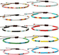 XIJIN 18 Pieces Elastic Beaded Anklets for Women Handmade Beach Boho Colorful Beads Ankle Bracelets Set