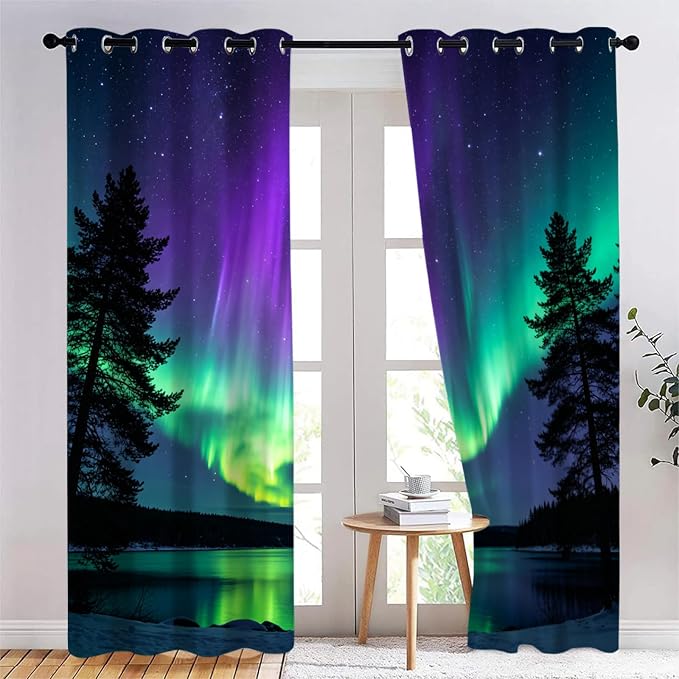 Aurora Forest Curtains by Unknown