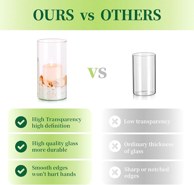 Glass Cylinder Vases Set of 24, Hewory Tall Clear Vase - Image 6
