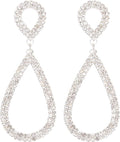 Rhinestone Teardrop Dangle Earrings Sparkly Wedding Jewelry