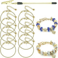 10 Pcs 7.87 Inch Snake Chain Charm Bracelet Chains with Bracelet Helper Adjustable Snake Charm Bracelet with Heart Lobster Clasp Extender Chain DIY Bracelet Chains for Women Jewelry Making Supplies