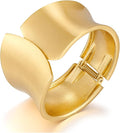 Statement Golden Matte Bracelet for women Minimalist Chunky Brushed Bangle Bracelet Vintage Thick Wide Cuff bracelet Gold Plated Open Cuff Geometric Bracelet