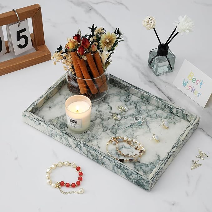 Marble Bathroom Tray, Pure Natural Vanity Tray | Marble Tray - Image 2