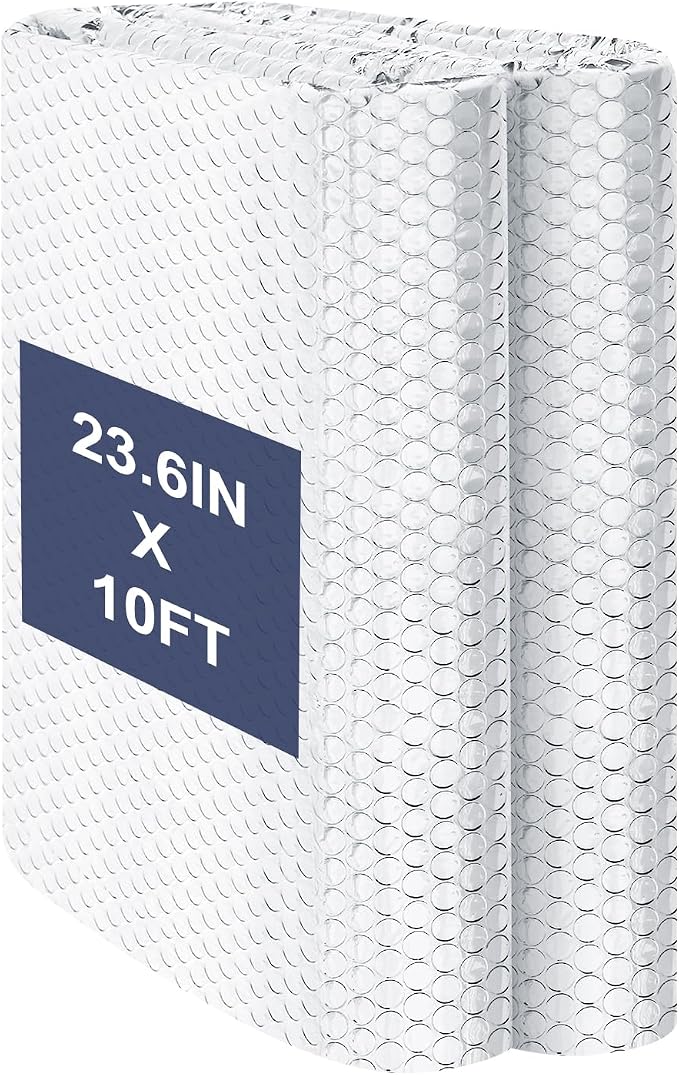 DGSL Double Reflective Bubble Foil Insulation Foam, 23.6 in X 10 FT Aluminum by DGSL