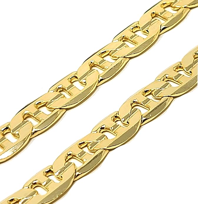 Gold Electroplated Anklet for Women, 9-12 Inch Sizes, Figaro, Cuban, Mariner, Herringbone Design - Made in Korea