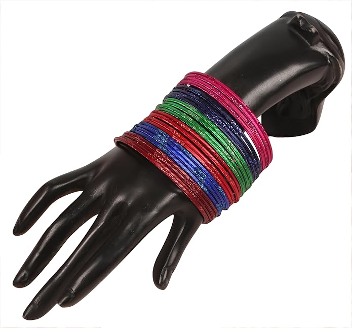 Touchstone indian bangles bracelets for women colorful churiyan set return gifts jewelry chudiya bulk pack bollywood metal bangle sets 12 textured vintage colors. Set of 144