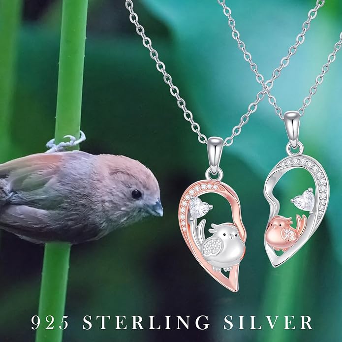 Couple Necklace S925 Sterling Silver for Women Men Mother and Daughter Matching Necklace Jewelry Gifts Birthday Valentine's Day Christmas Thanksgiving