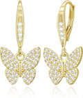 14K Gold Earring Cross Waterdrop Butterfly Heart Knot Earrings for Women Gold Silver Cross Leverback Drop Gold Silver Teardrop Hoop Dangle Earring White Gold Dangle Drop Earring