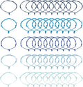 50Pcs Adjustable Braided Cord Colorful Waxed Thread Half Finished Bracelet with Jump Rings Knotting Bracelet Ropes for Wrist DIY Women Jewelry Friendship Bangle Decor 8.5-16cm Long-Blue