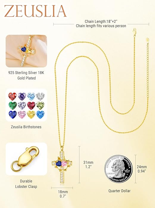 Valentine's Day Gifts for Wife 925 Sterling Silver Double Birthstone Pendant Necklaces I Love You for Always and Forever Necklace Anniversary Birthday Gifts for Wife Girlfriend Mom Her