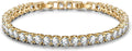 BUMBLEBEE Handmade Tennis Bracelet for Women, 14K Gold Plated, 12.96 CTTW Italian 5A Cubic Zirconia, Hypoallergenic, Adjustable 6–7.5 Inch Jewelry Gift Anniversary, Birthday, Valentine’s Day