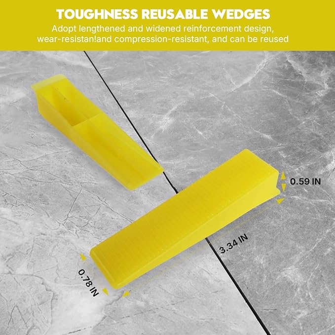 1000Pcs Tile Wedges for 1/8", 1/32" Tile Spacers | Tile Leveling System - Image 2