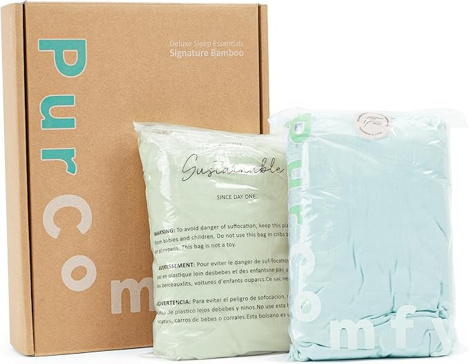 PurComfy Supersoft Crib Sheets for Boys Girls, Premium Bamboo Viscose Buttery Soft Crib Mattress Fitted Sheet, Stretchy Knit Baby Sheet, Silky Comfort Baby Bed Sheets 28x52x9 Extra Deep Pocket