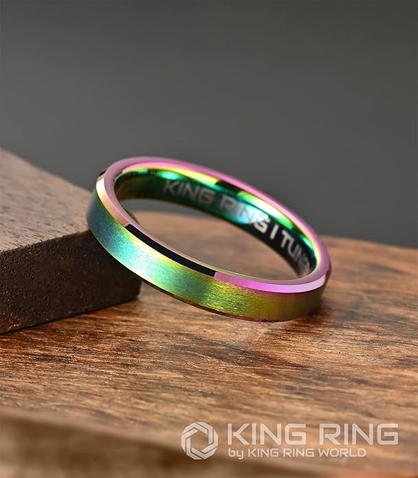 King Ring Tungsten 4/6/8/10mm Rings – Super Polished Matt Finish Tungsten Rings – Designed in USA