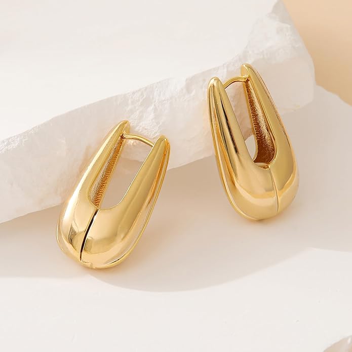 Trendy Gold Plated Knot Earrings for Women Chunky Statement Drop Dangle Earrings Lightweight Hypoallergenic Fashion Accessories Gold Jewelry Gifts for Womens