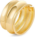 Bangle Bracelets for Women | 14K Gold Plated Trendy Wide Bracelets | Hinged Arm Cuff Bangles Chunky Bracelet for Women